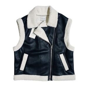 Love Tree Cream Sherpa-Lined Vest (S)